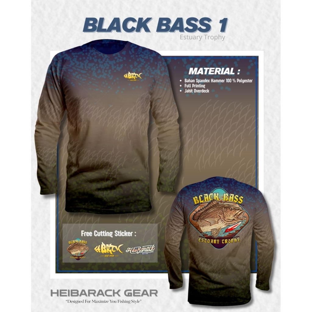 Jual HeiBarack Gear Black Bass 1 Jersey Mancing Premium Lengan Panjang ...