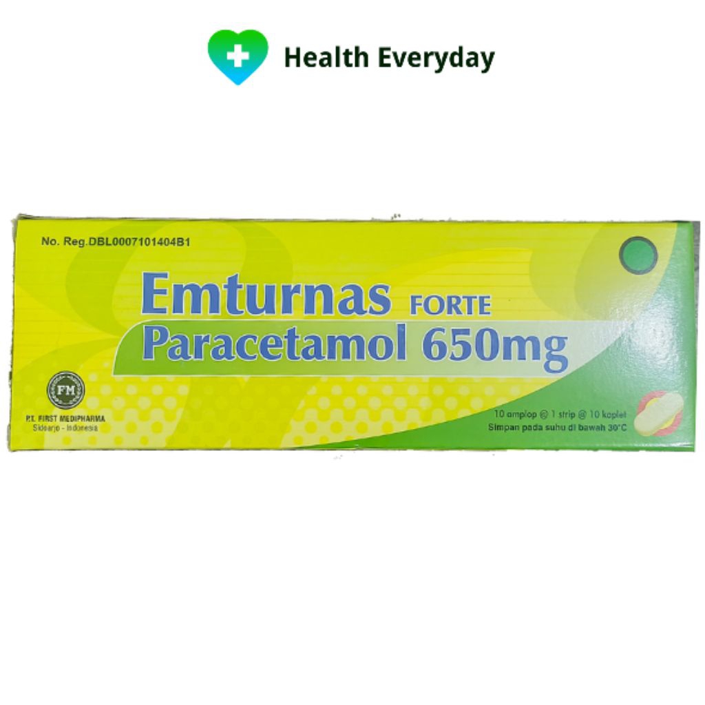 Jual EMTURNAS FORTE PARACETAMOL 650mg Kaplet isi 100s/Dus | Shopee ...
