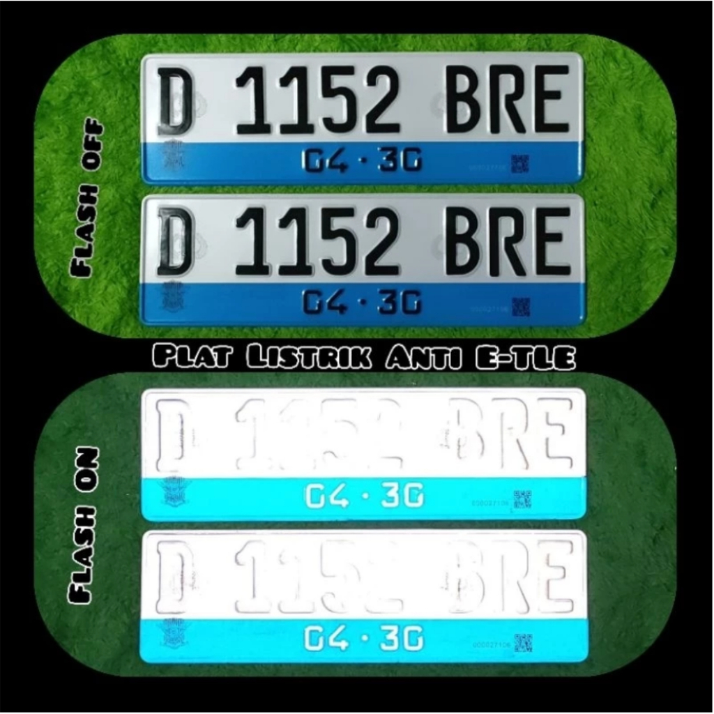 Jual Costum Plat Mobil Listrik FULL Reflektif Anti E-TLE Sepasang ...
