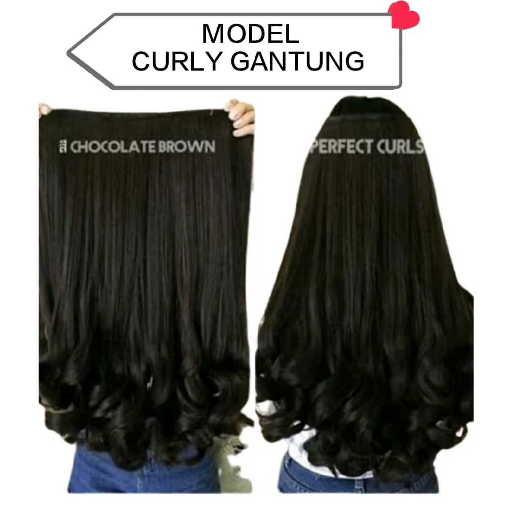Jual Hair clip curly Gantung panjang hairclip rambut palsu berwarna ...