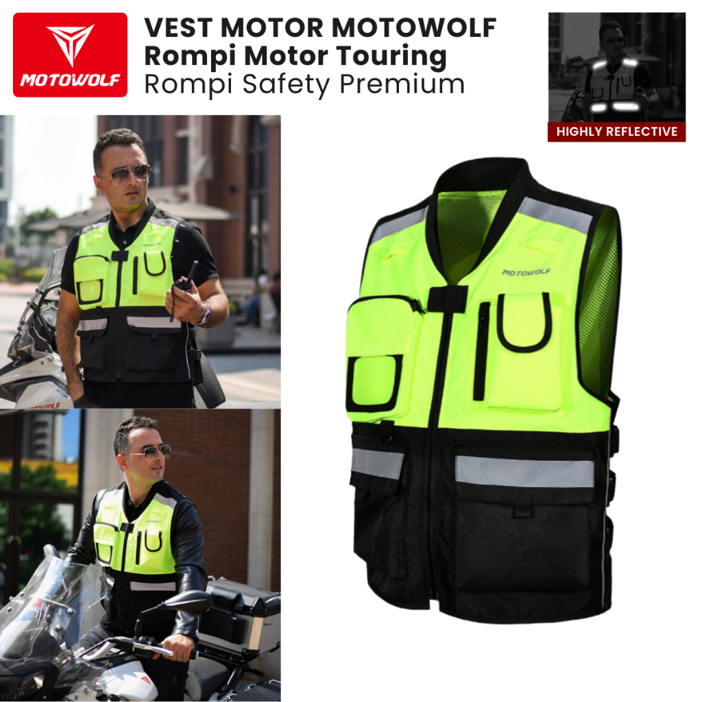 Jual Vest Motor Motowolf Rompi Motor Touring Rompi Safety Premium ...