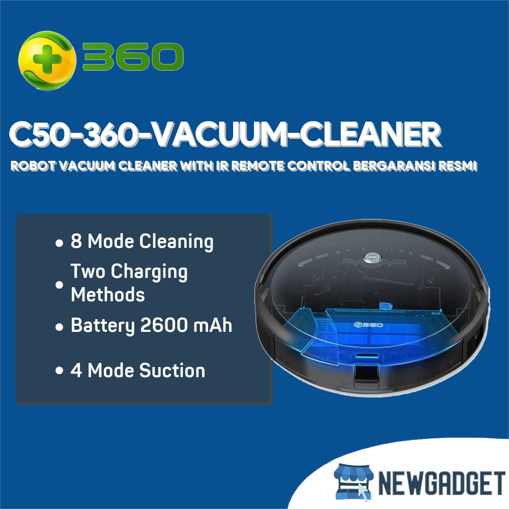 Jual 360 C50 Robot Vacuum Cleaner with IR Remote Control BERGARANSI ...