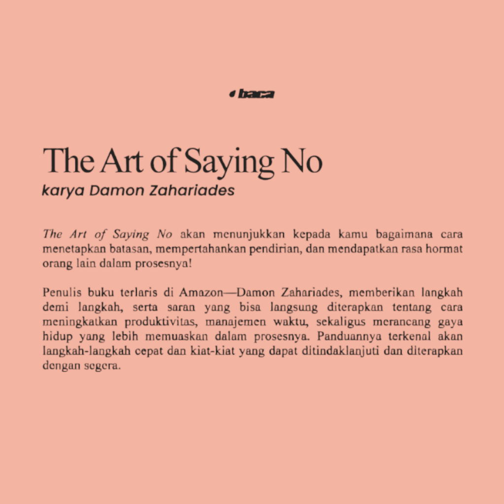 Jual Buku The Art of Saying No - Damon Zahariades - Bahasa Indonesia ...
