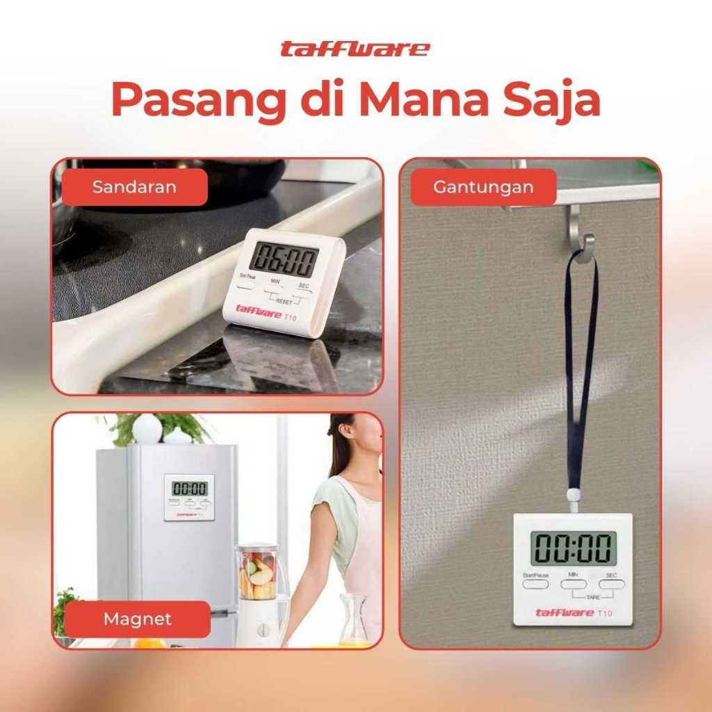 Jual Taffware Timer Masak Dapur Countdown Digital Alarm Clock - T10 ...