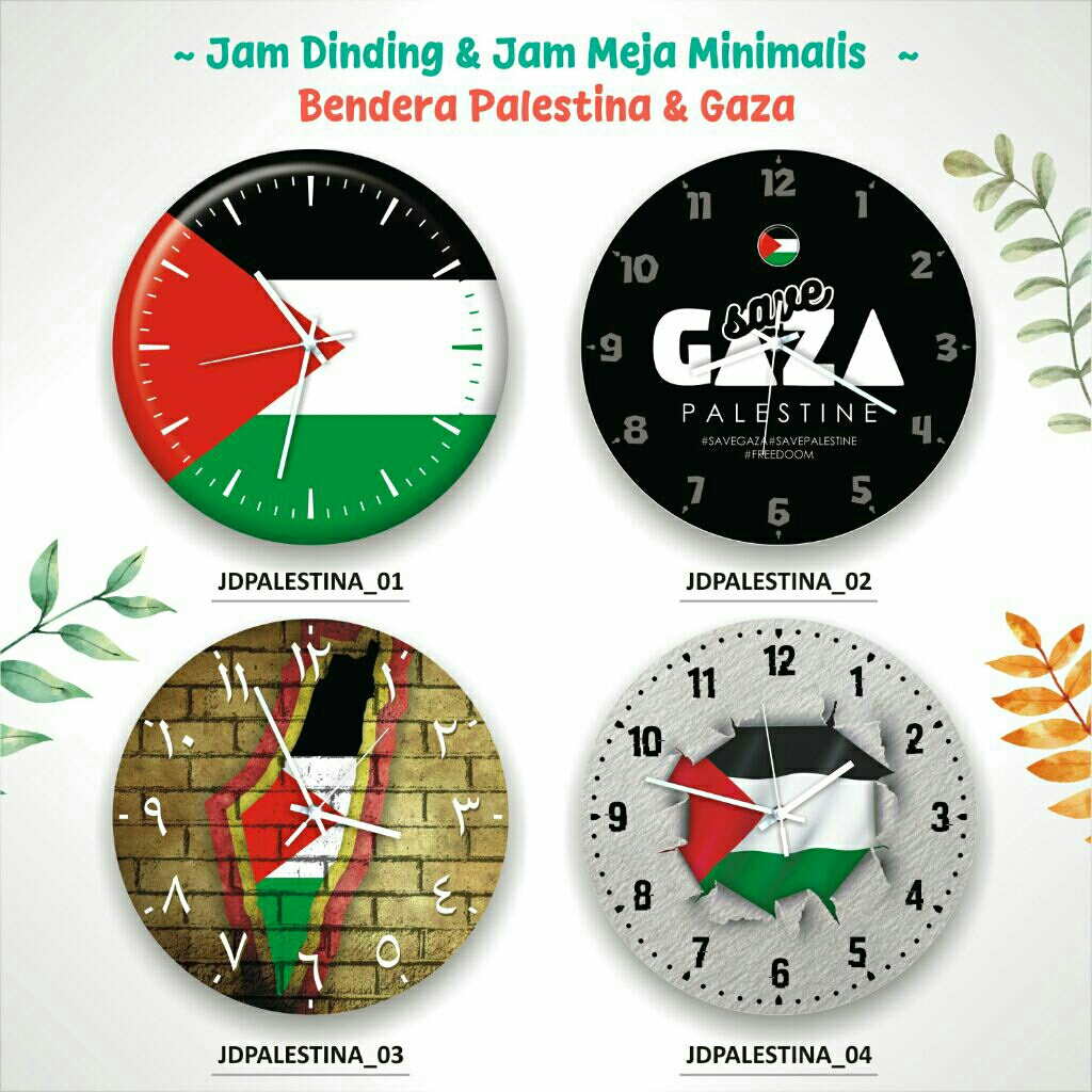 Jual JAM DINDING JAM MEJA BENDERA PALESTINA / SAVE GAZA / FREE ...