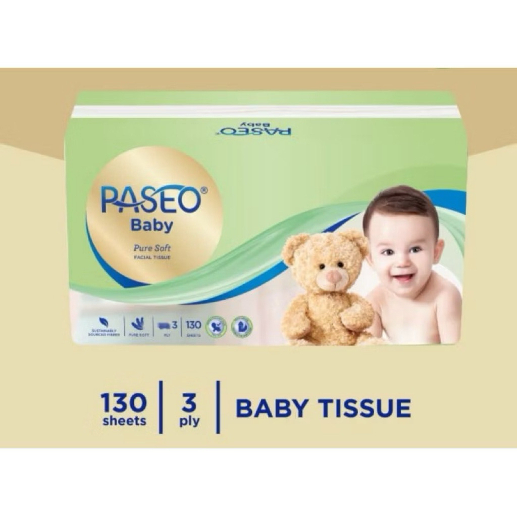Jual Paseo Baby Pure Soft Facial Tissue 3 ply @ 130 sheets | Shopee ...