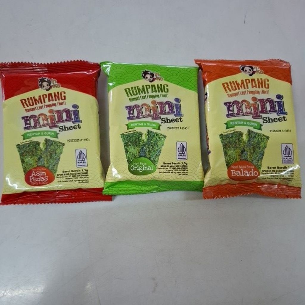 Jual Inko Rumpang Rumput Laut Panggang (Nori) mini sheet 1,5gram ...