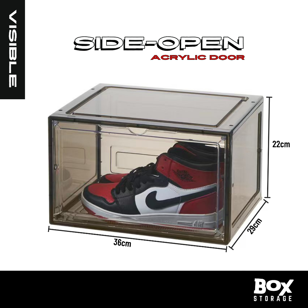 Jual BOXSTORAGE「Visible」Shoe Box Side Drop Smoke Dark Transparent ...