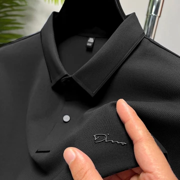 Polo Shirt Pria Hitam Kaos Lengan Pendek Kerah Pria Korean Style Fashion Baju Kaos Pria Polos
