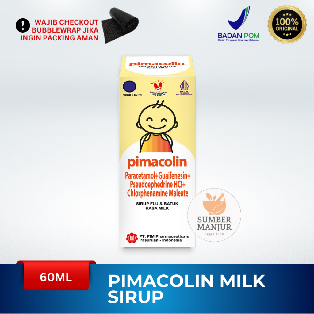 Jual PIMACOLIN MILK RASA SUSU SIRUP - SYRUP OBAT BATUK, PILEK, & FLU ...