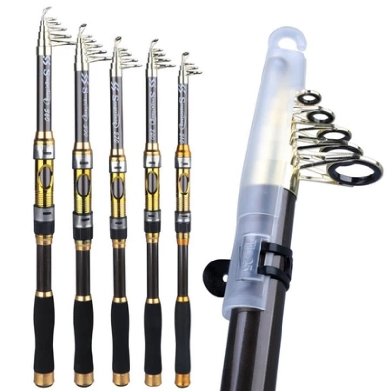 Pancing Teleskopik Portabel 2.1m-3.6m Carbon Fiber Spinning Fishing Rod