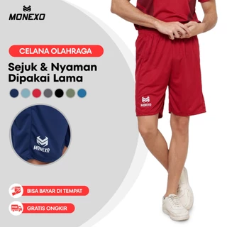 Monexo - Celana Pendek Olahraga Pria Celana Sport / Celana Olahraga Running Gym Fitness Jogging Lari Senam Futsal Tenis Badminton Sepeda / Size Standar CMN01