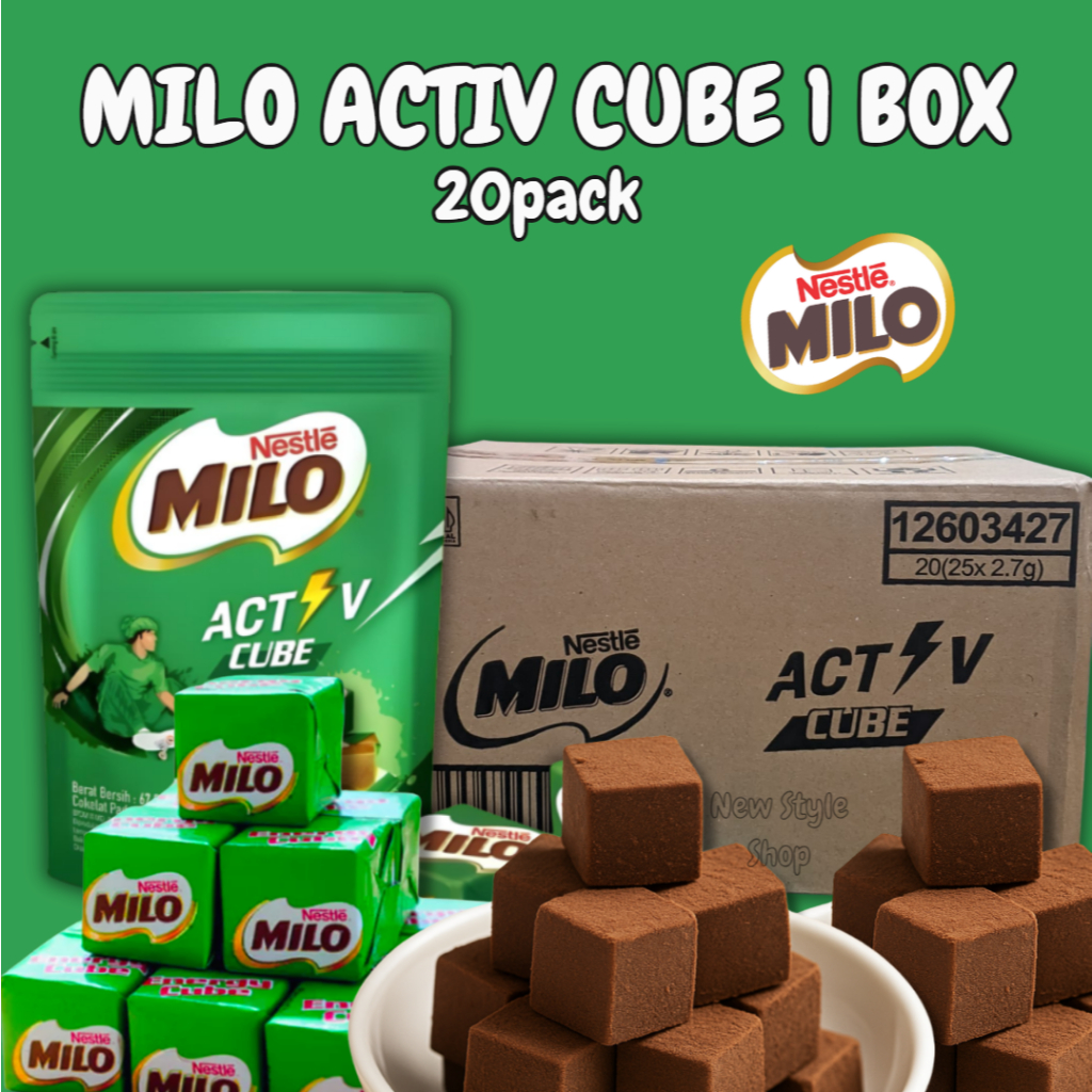 Jual MILO Activ Cube 1 BOX Isi 20Bags @ 67.5gr Snack Halal Nikmat ...