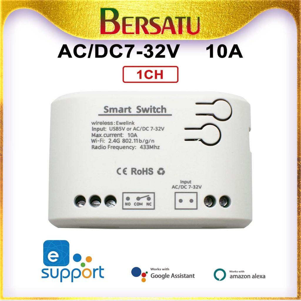 Jual Smart Switch WIFI AC DC 7-32V 10A Ewelink App Saklar Self Locking ...