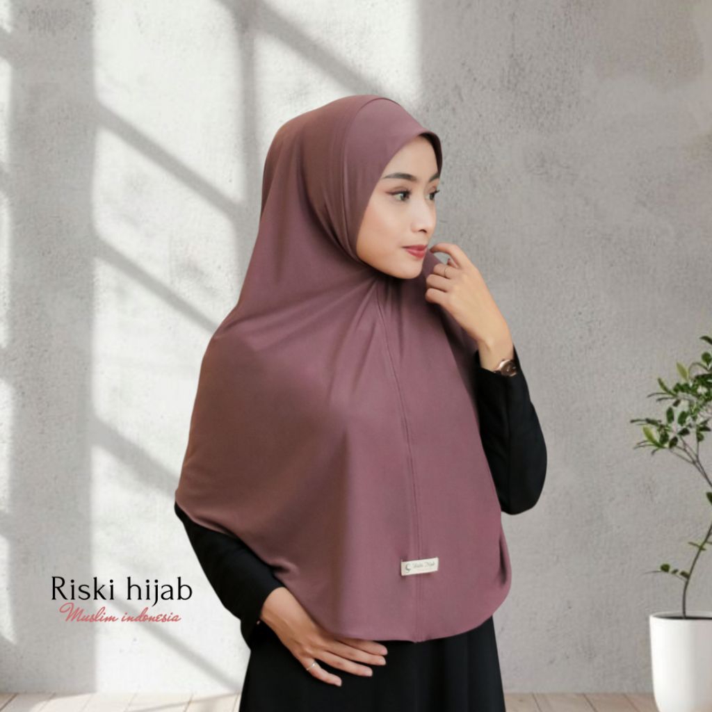 Jual Riski hijab- Silmy syar'i jilbab semi jumbo non pet lipit | Shopee ...