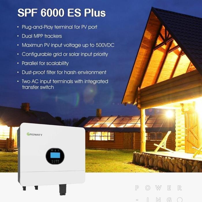 Jual Growatt Inverter Single Phase Off Grid SPF6000ES PLUS 6kW/230V ...