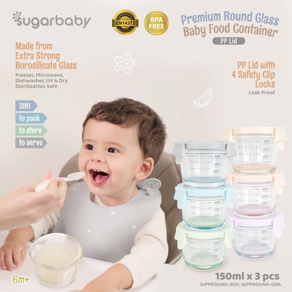 Jual SugarBaby Premium Glass Jar Baby Food Container 3 pcs BPA FREE ...