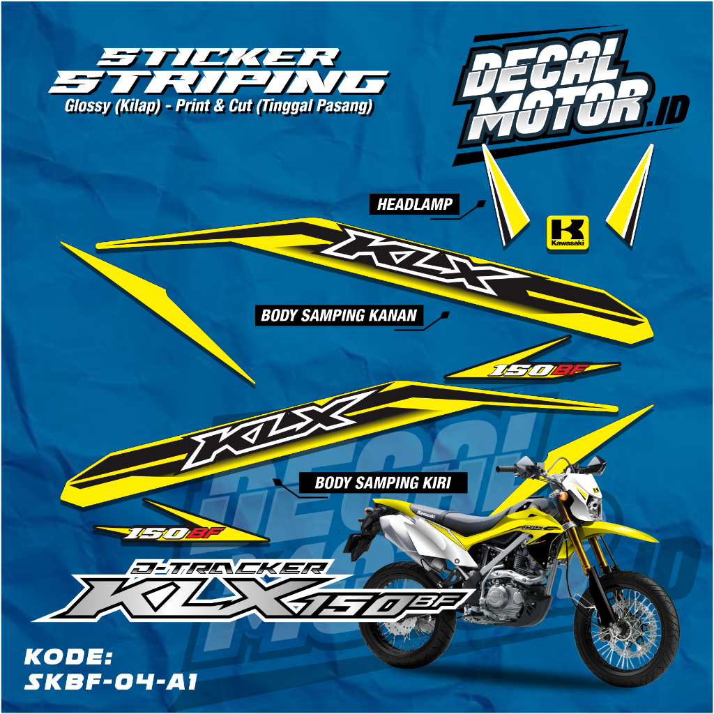 Jual Stiker Decal Vinyl KLX BF EXTREME 150 - Sticker Decal Kawasaki 150 ...