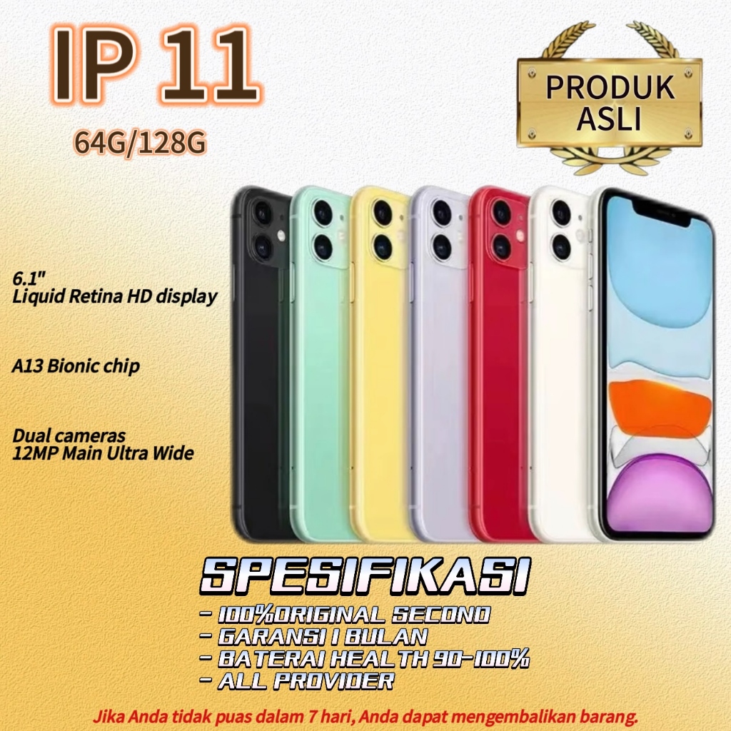 Jual IP 11 64GB/128GB/256GB 100% Original Fullset Mulus Like New Fungsi ...