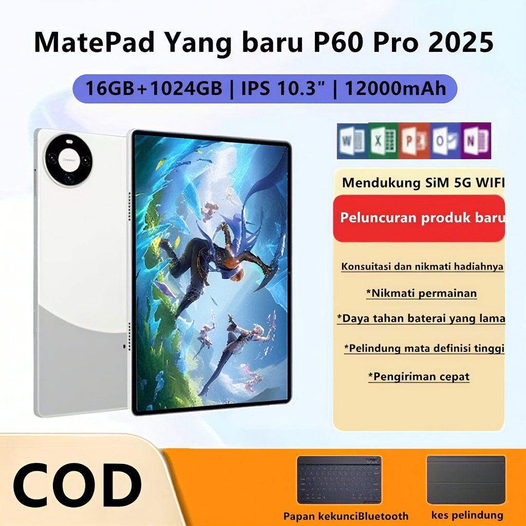 Jual COD 2025 MatePad P60(16GB+1024GB)SIM 5G WiFi | IPS 10.3 | Tablet ...