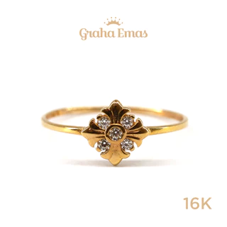 Graha Emas Cincin Emas Kuning Bentuk 16K - Yellow Gold Model Ring 16 Carat M646