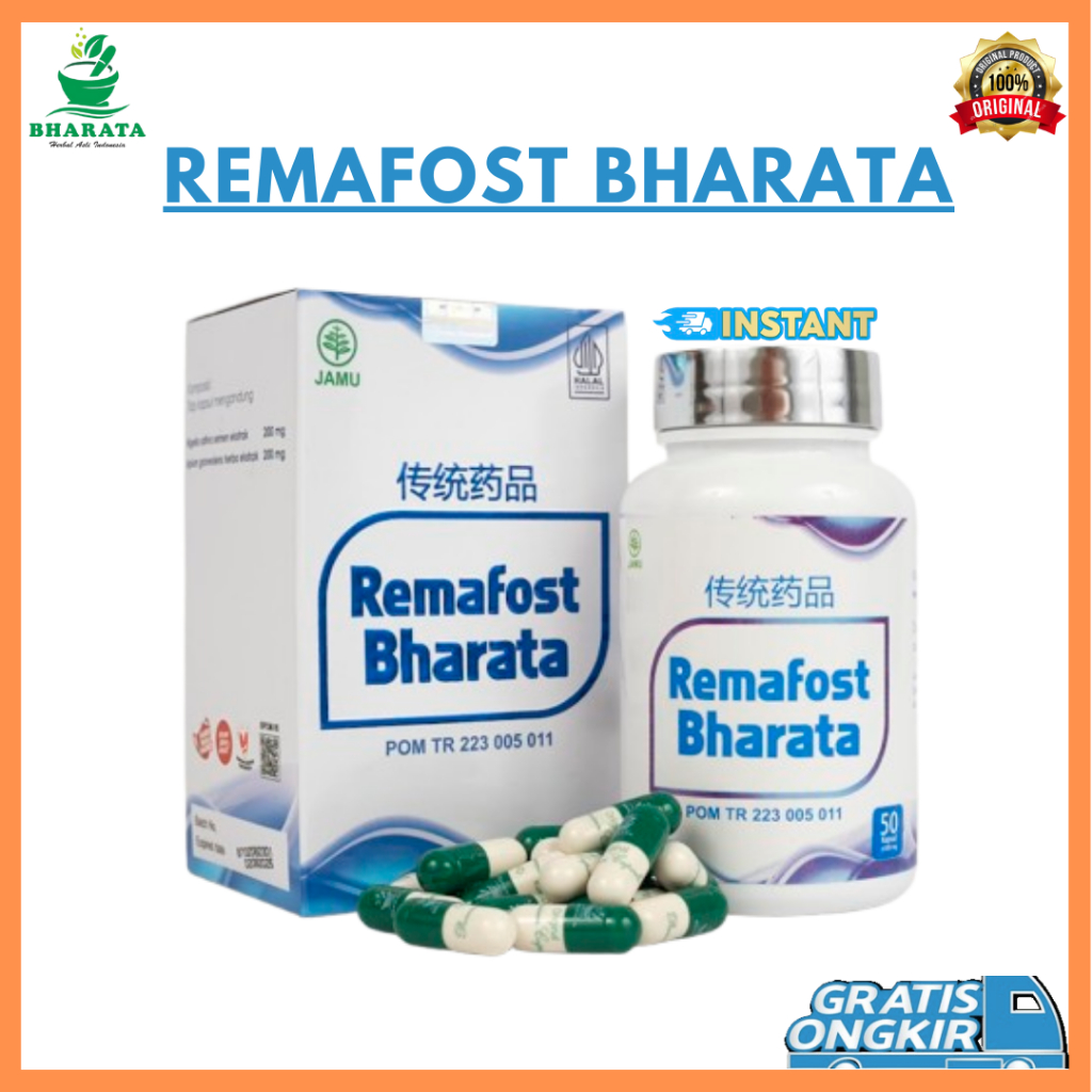 Remafost Bharata Obat Rematik Asam Urat Syaraf Kejepit Osteoporosis Remafost Bharata Isi 50 Kapsul
