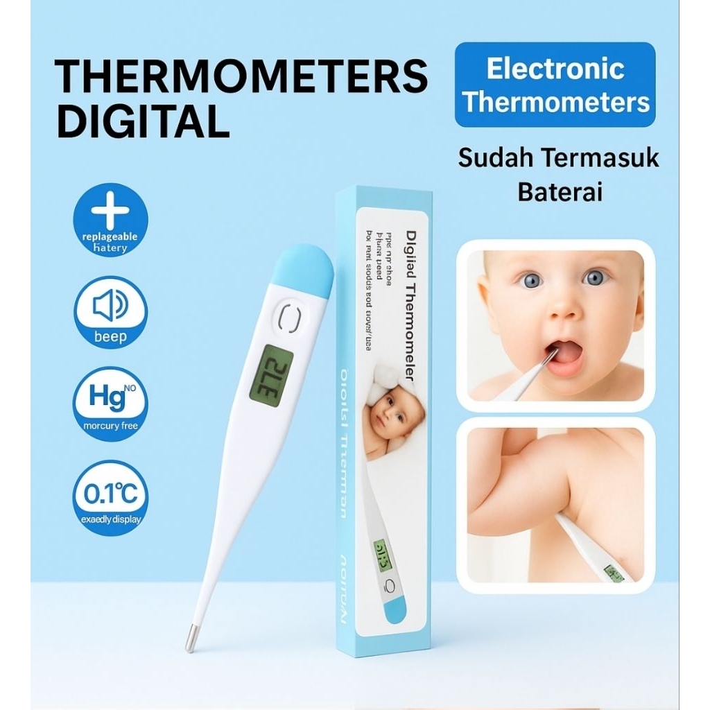 Jual Termometer / Thermometer Digital Alat Pengukur Suhu Badan Tubuh ...
