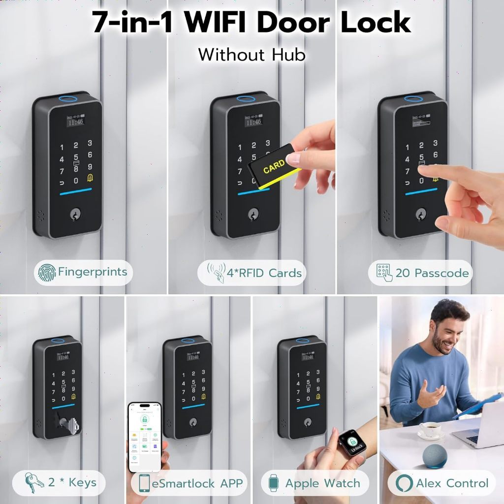 Jual Smart Deadbolt Lock with Auto Lock Sensor, Fingerprint Keyless ...