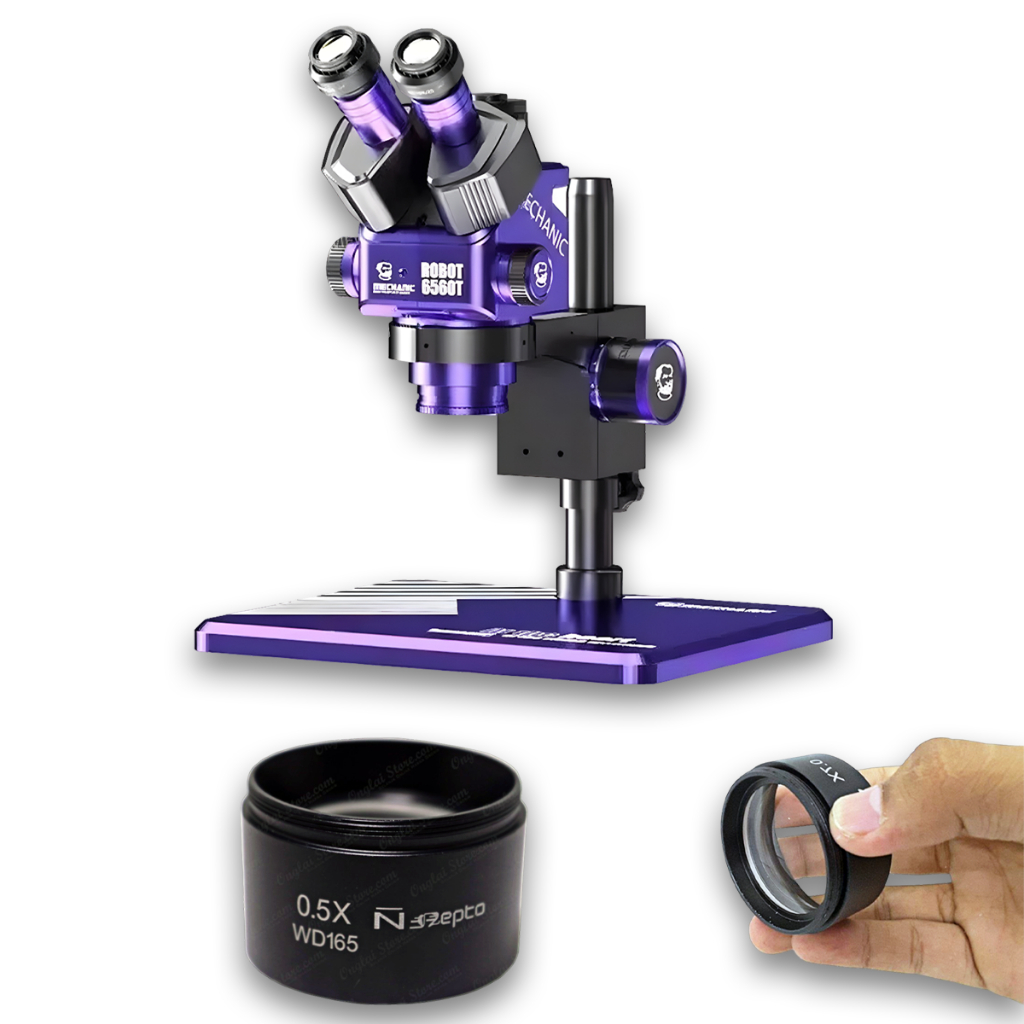 Jual MICROSCOPE STEREO MECHANIC ROBOT 6560T-B11 TRINOCULAR + LENSA ...