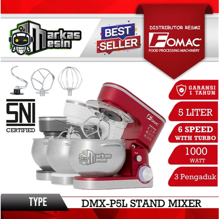 Jual Stand Mixer FOMAC DMX-P5L Planetary Dough Mixer Roti Bolu Donat ...