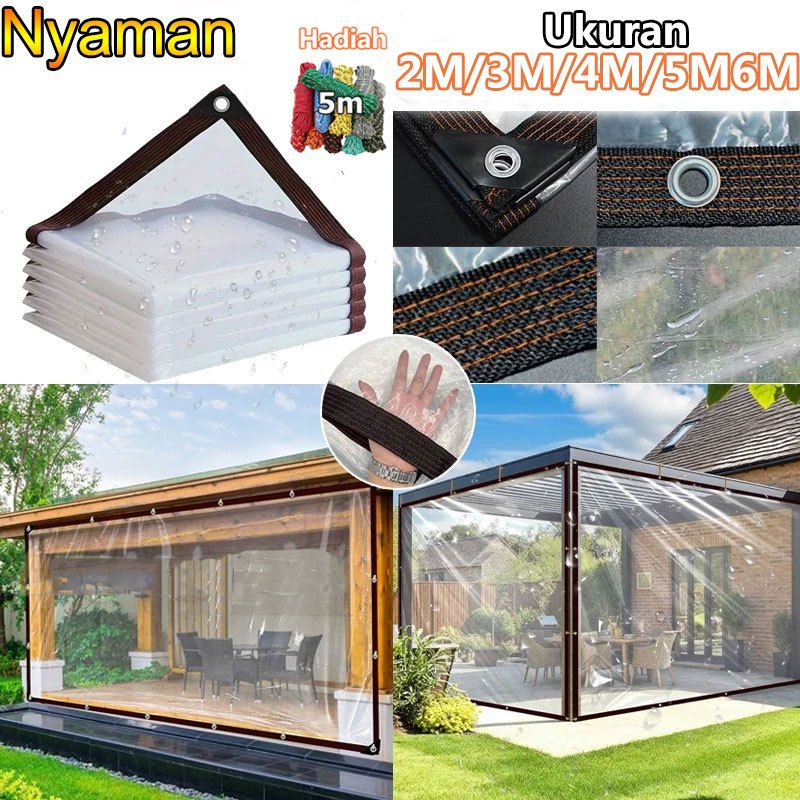 Tahan air 99% Terpal Plastik Bening /Plastik UV Green House /Terpal Anti Air Untuk Tanaman Teras Mobil