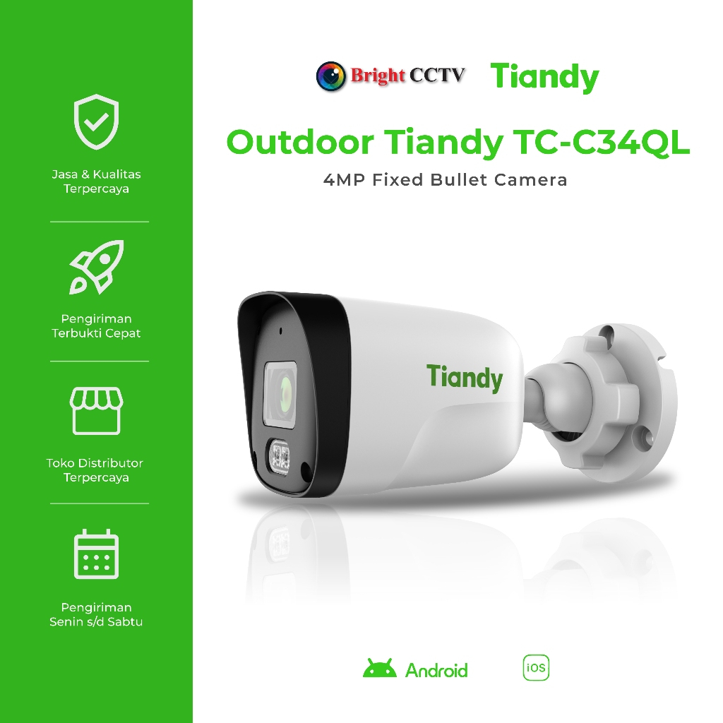 Jual IP CAMERA CCTV TIANDY TC-C34QL 4MP AUDIO COLORFULL POE OUTDOOR ...