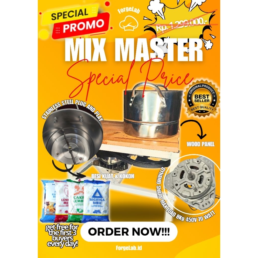 Jual Mixer Master Mixer Roti DIY Mixer Pizza Cilok Baso Aci Pangsit ...