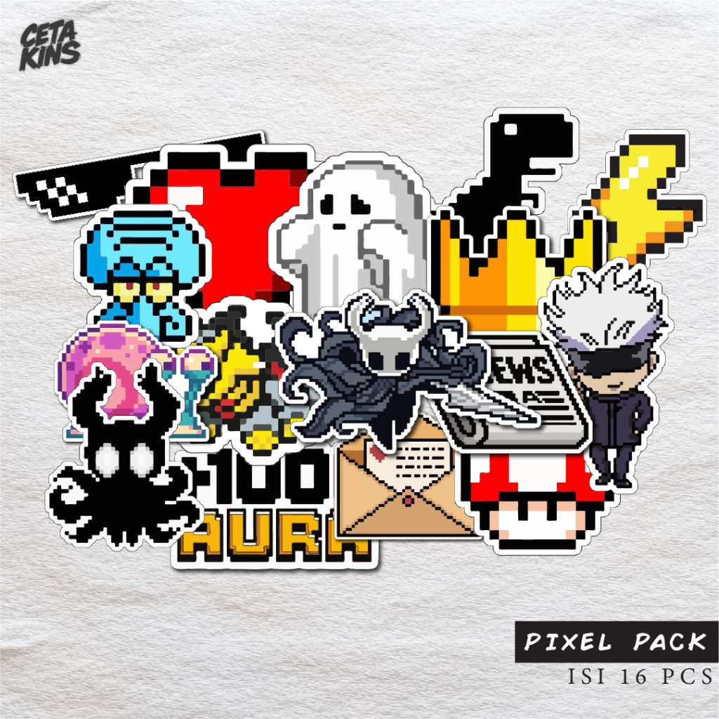 Jual Stiker pixel pack 16 stiker | Shopee Indonesia