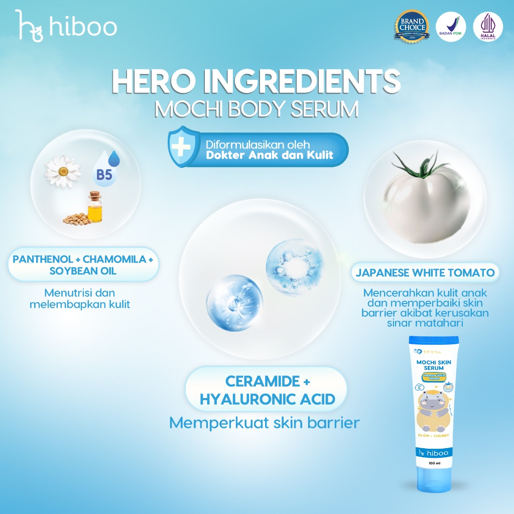 Jual Hiboo Mochi Glow Body Serum with Japanese White Tomato 2 in 1 Face ...