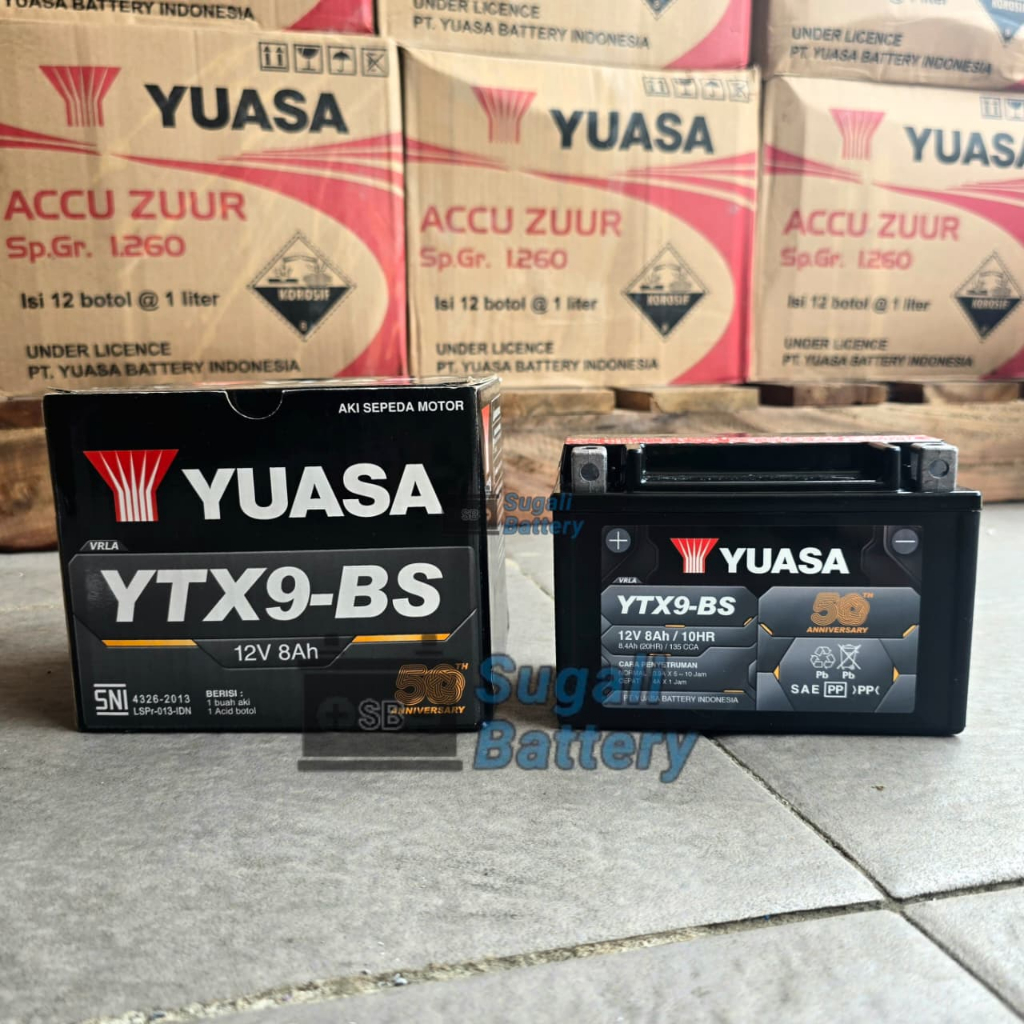 Jual Aki Motor Kawasaki ZX6R, ZX636, Z800, Ninja 250CC YUASA YTX9