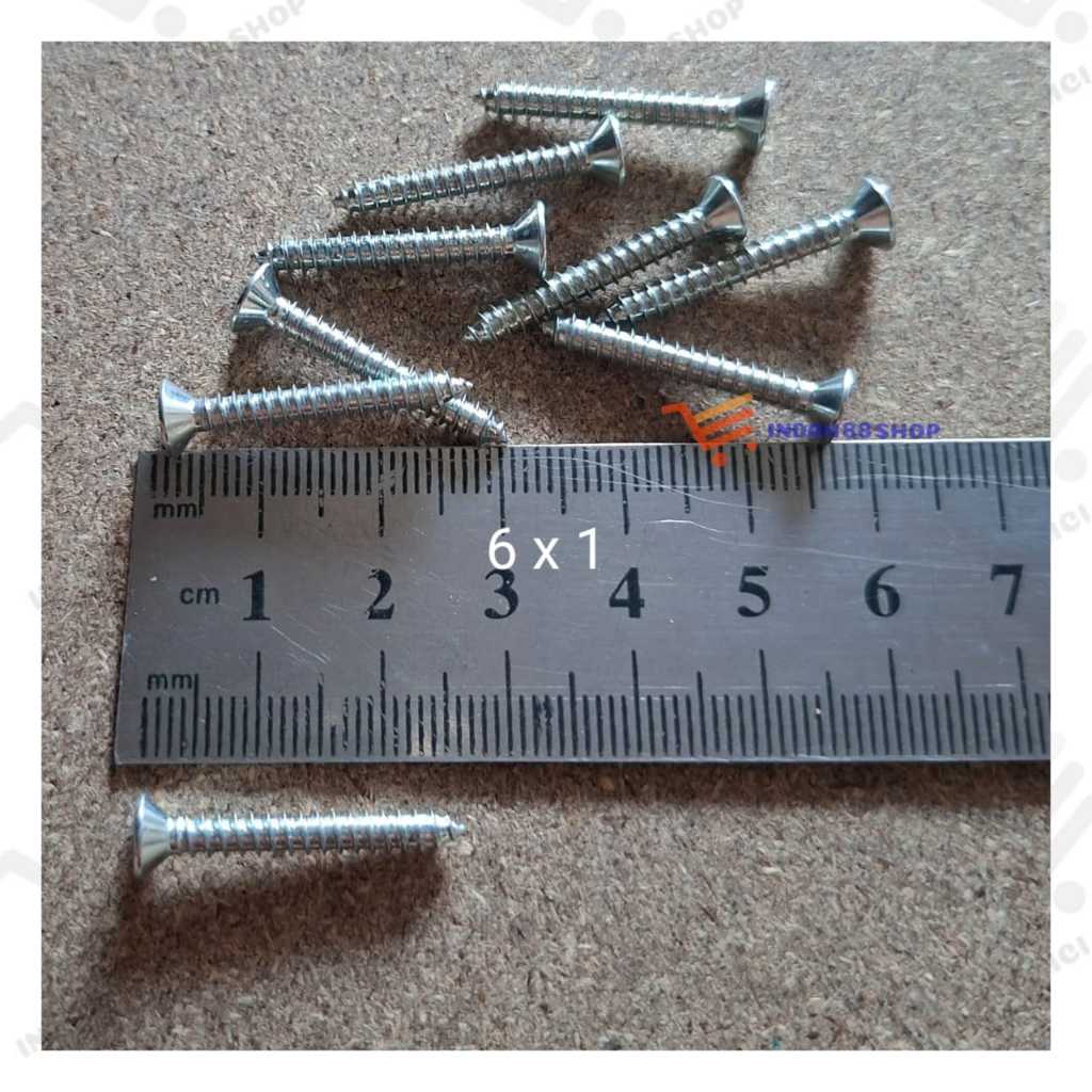 Jual Sekrup Baut Cacing / Sekrup JF (+) Kepala Rata / Tapping Screw ...