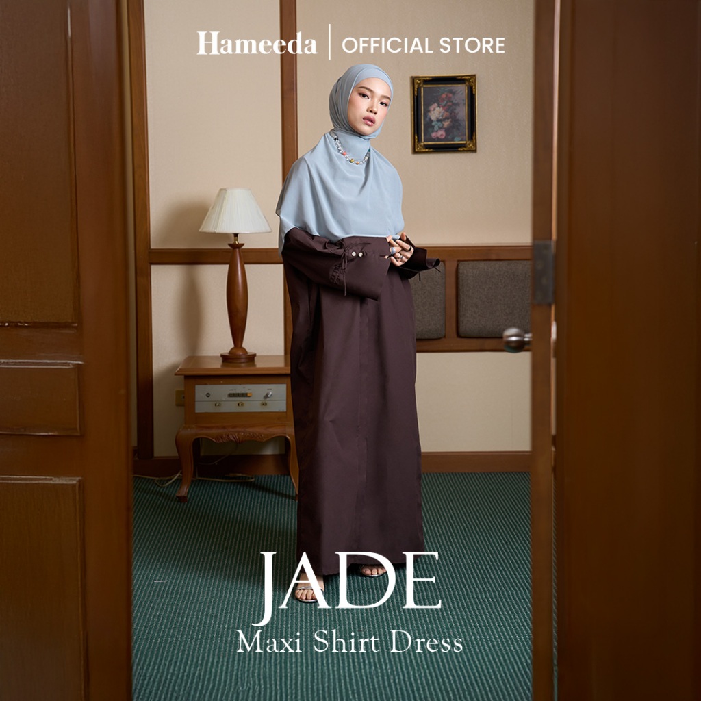 Jual Hameeda - JADE Maxi Shirt Dress Poplin | Shopee Indonesia