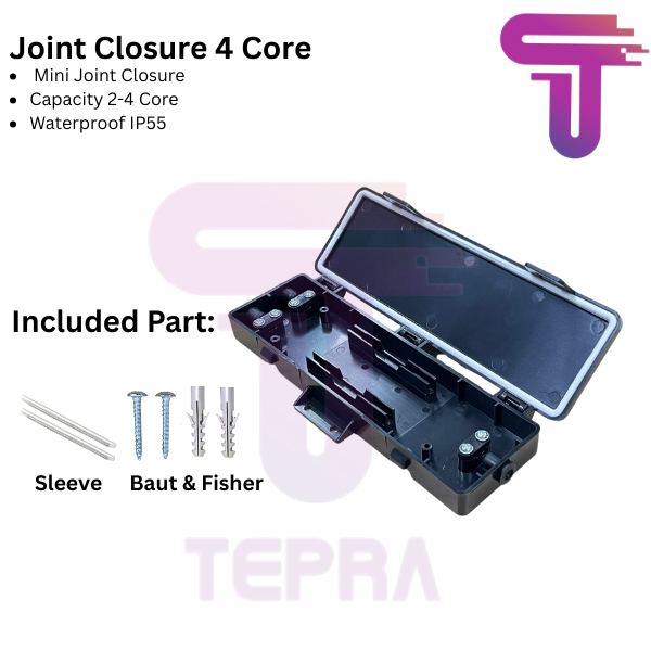 Jual Fiber Optic Mini Joint Closure 4 Core Hitam | 4C Joint closure FO ...