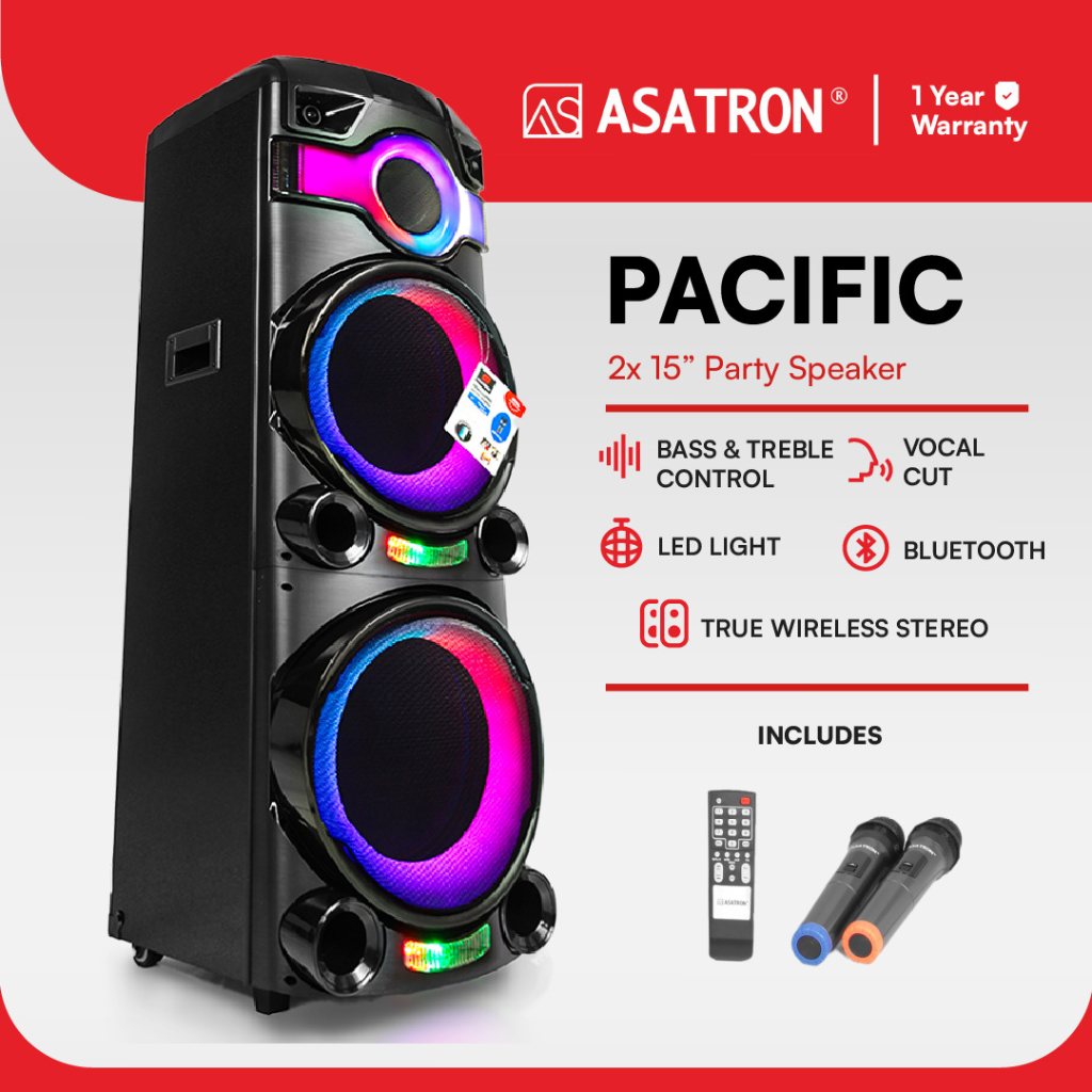 Jual Asatron Pacific Dual 15 Inch Bluetooth Party Speaker | Shopee ...