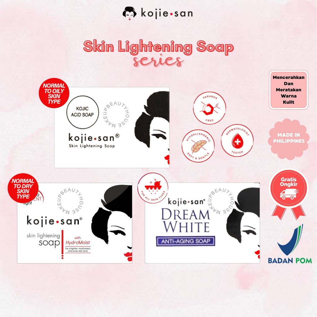 KOJIE SAN Kojic Acid Skin Lightening Soap 45gr / 65gr / 135gr  / Dream White Anti Aging