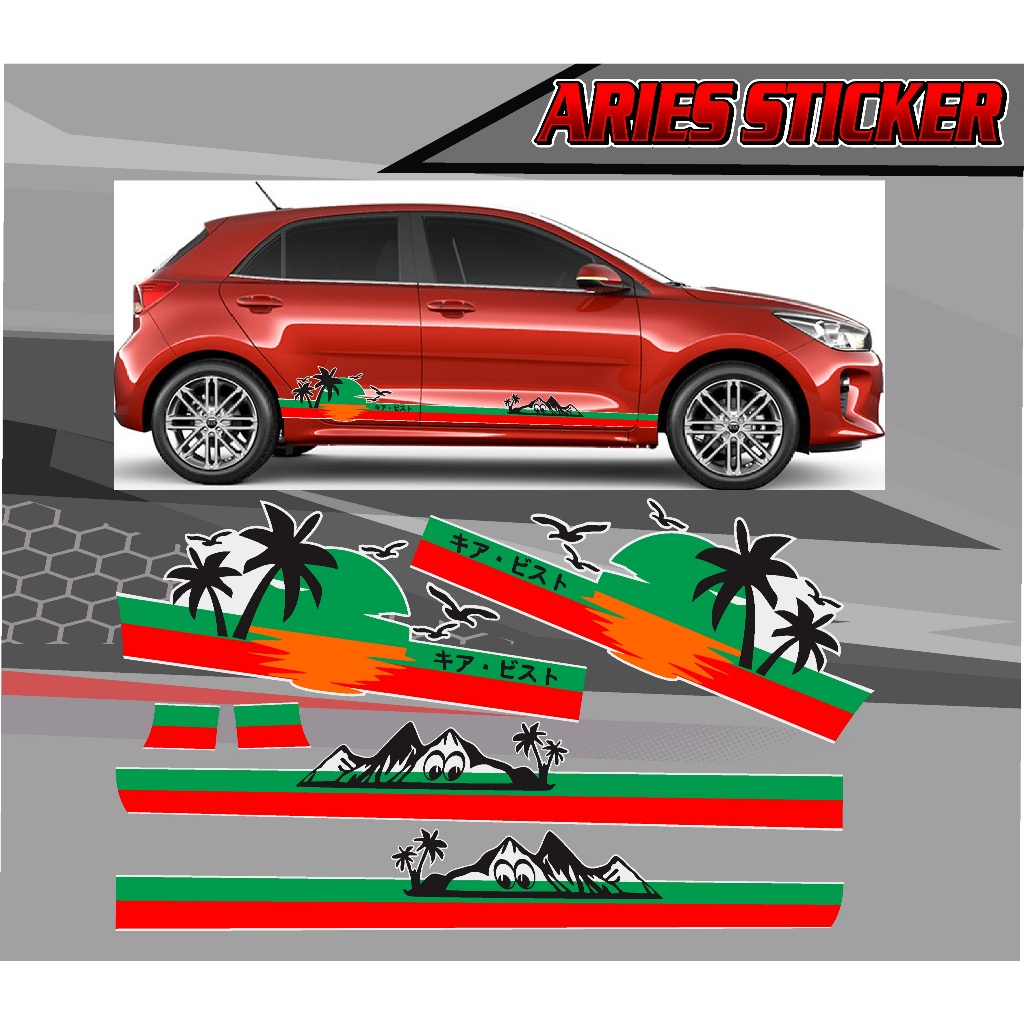 Jual stiker samping kia rio motif jdm matahari japan 1set kanan kiri ...
