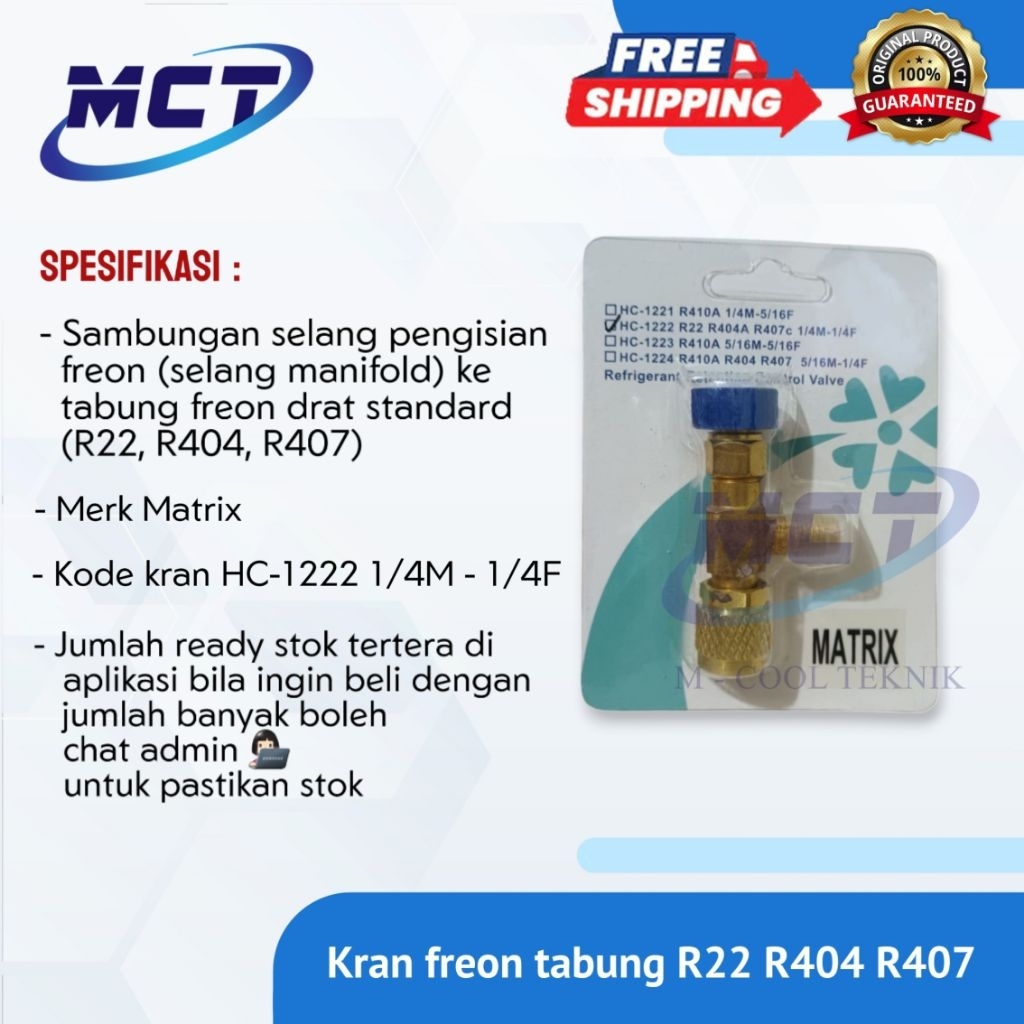 Jual Sambungan Drat Standard R22 R410 R407 1/4 dan 1/4 untuk Selang ...