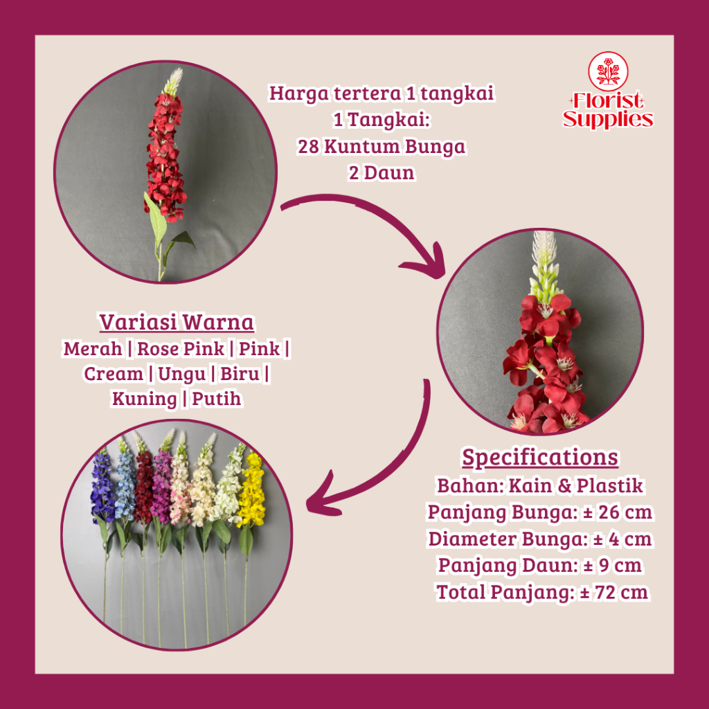 Jual Bunga Snapdragon Premium Artificial Flower Bunga Sedap Malam Palsu ...