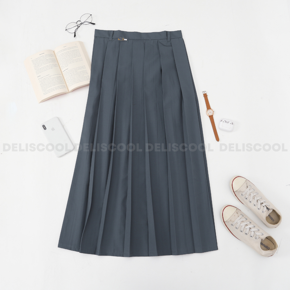 Jual Seragam Sekolah SMA Rok Rempel Abu full rempel Bahan Premium ...