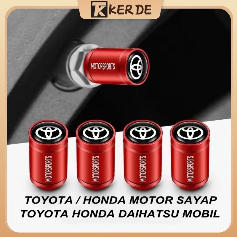 Jual 2Pcs Tutup Pentil Ban Motor Mobil Aluminium Chrome Sayap Honda Cap ...