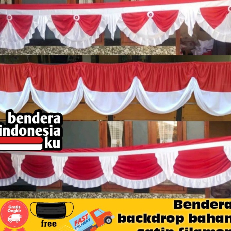 Jual BISA COD bendera rumbai polos bendera panjang bendera panggung ...