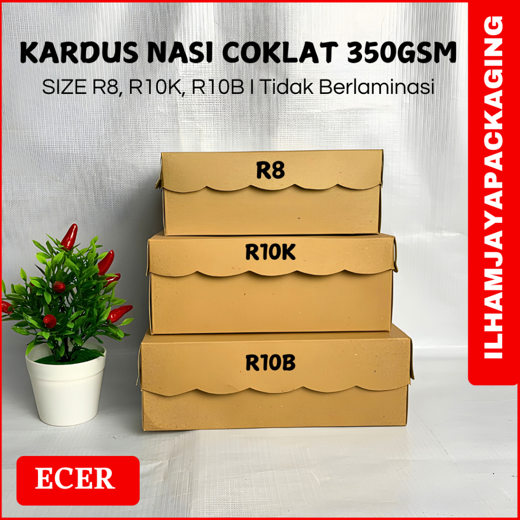 Jual ( ECER ) Dus Kotak Nasi Catering Renda R8 R10K R10B NON LAMINASI ...