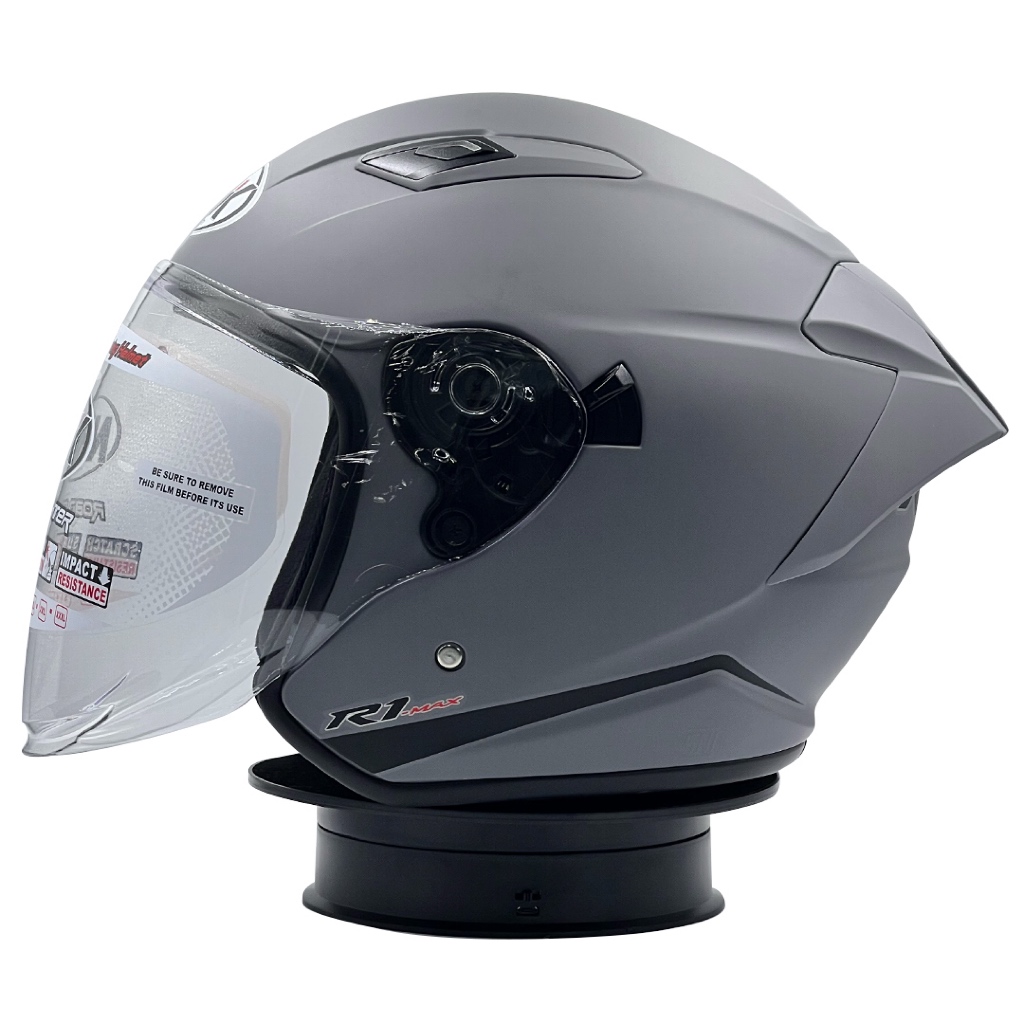Jual Helm Half Face Double Visor NHK R1 Max SE Solid Dim Grey Doff ...