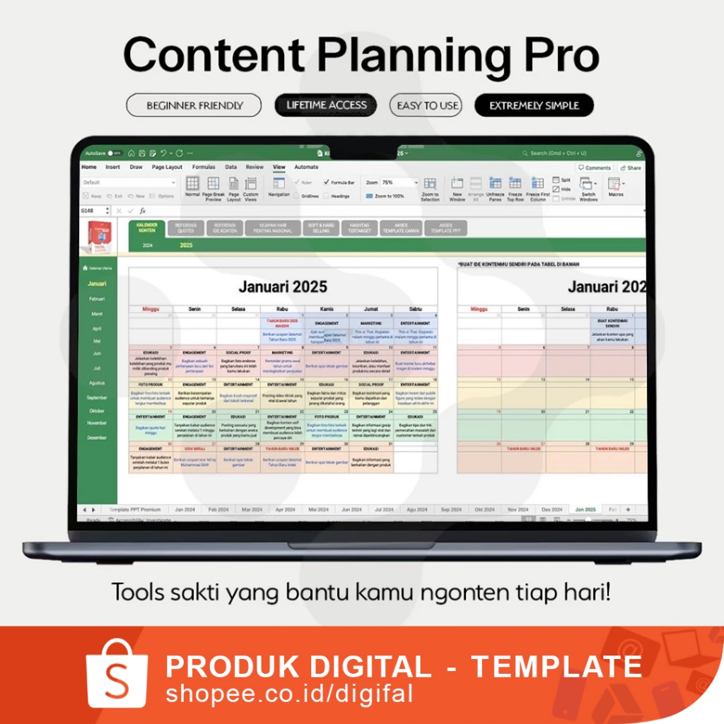 Jual Content Planning Pro Template GoogIe Sheet Spreadsheet - Bantu ...
